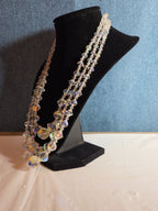 Triple Strand AB Crystal Iridescent Vintage Glam
