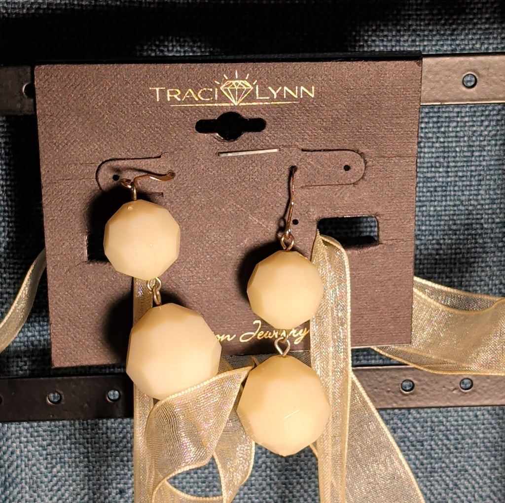 Cascading Cluster Bib Collar Necklace & Matching Two-Tier Drop Earring Set.