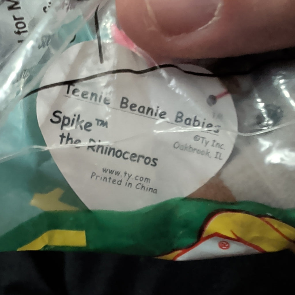 Ty Teenie Beanie Baby Spike the Rhinoceros #11 McDonald’s 2000 Sealed New Retire