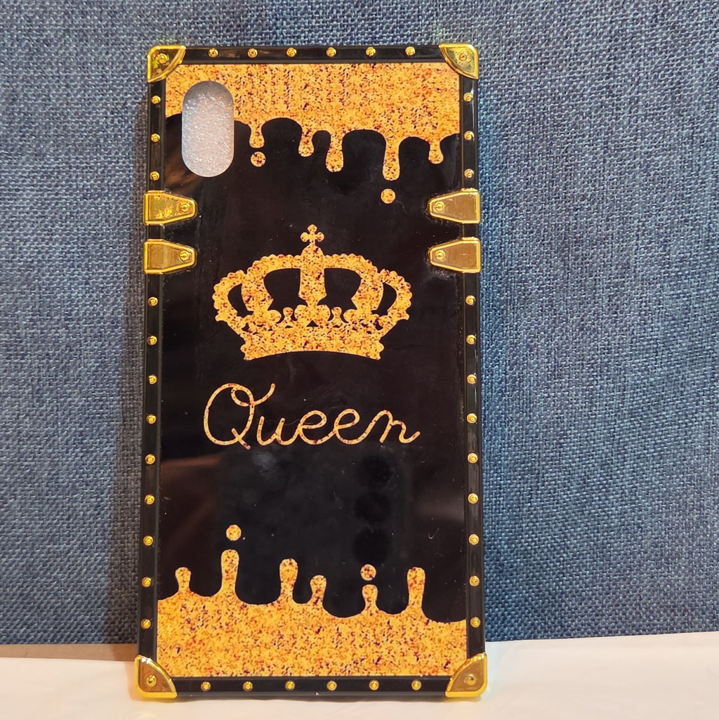 Boutique Samsung Galaxy Queen Crown Gold Square Case Shockproof