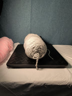 Assorted Yarn 12oz Baby Pink & Light Grey Silver Crochet Knitting Destash