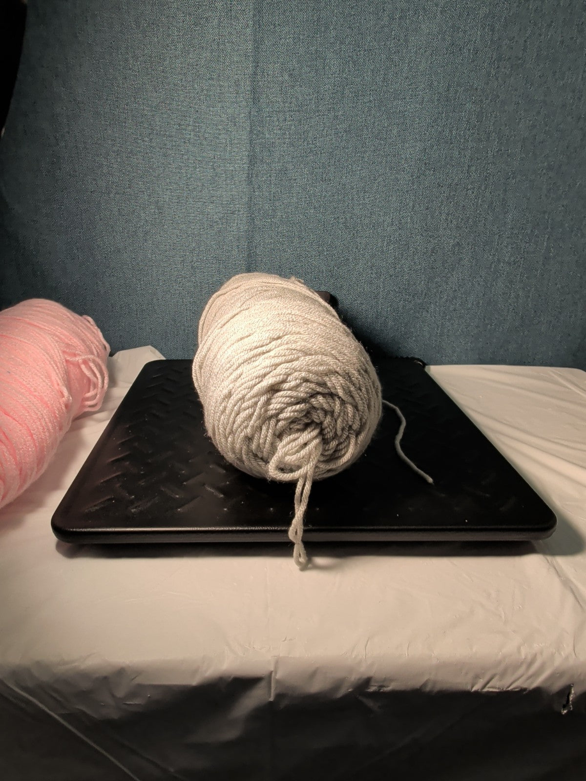 Assorted Yarn 12oz Baby Pink & Light Grey Silver Crochet Knitting Destash