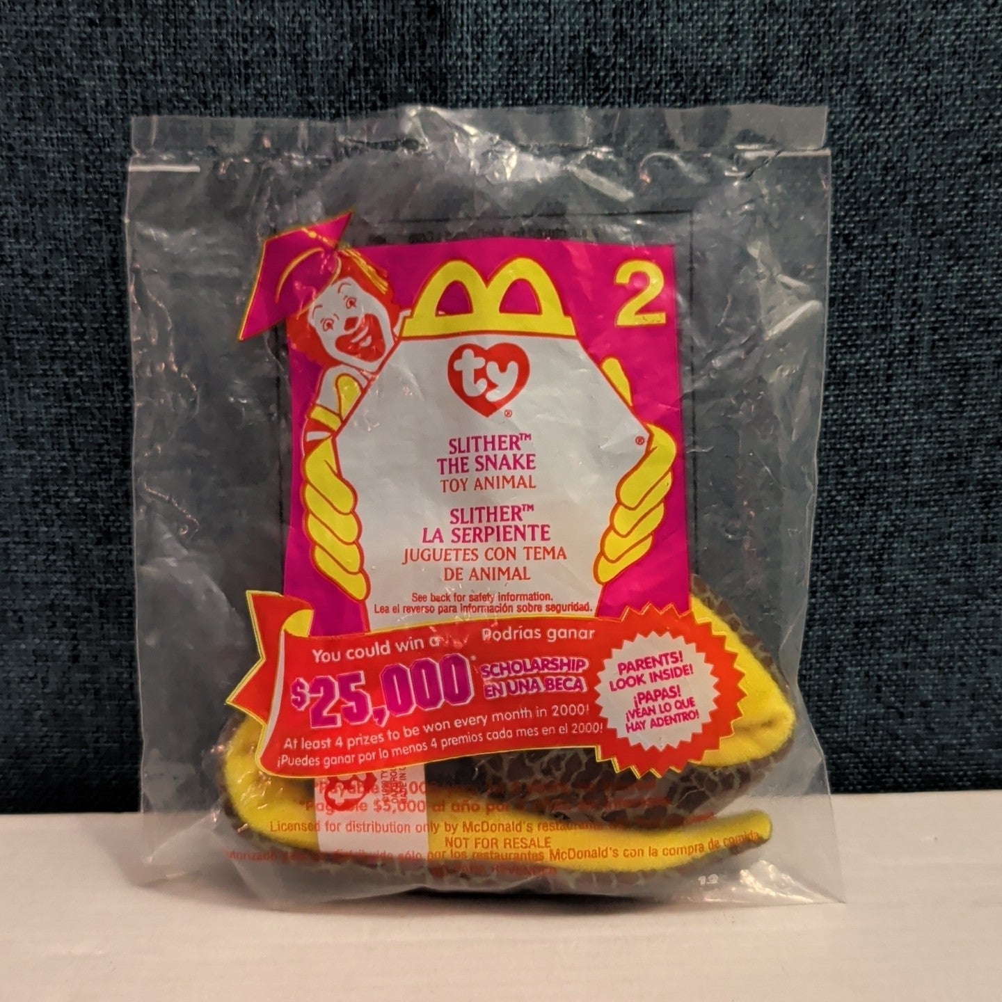 ​Ty McDonald’s Teenie Beanie Baby Slither the Snake #2 2000 | Sealed | Vintage 
