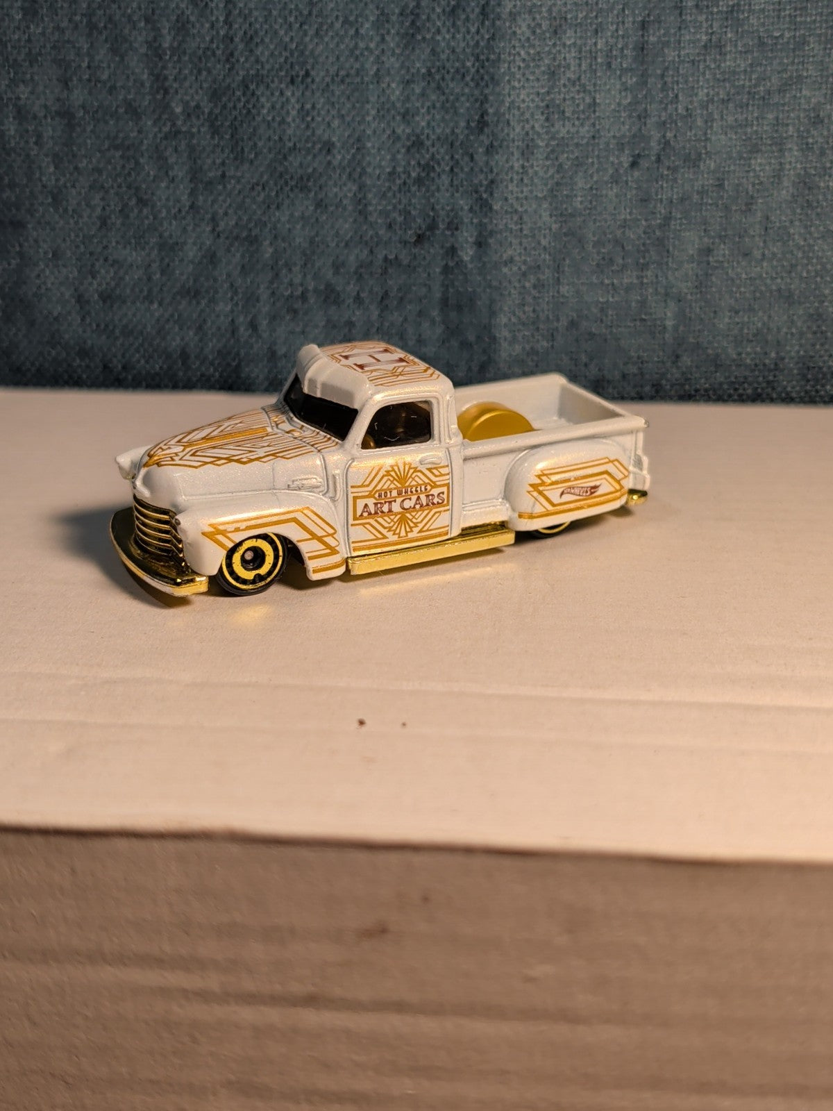 Hot Wheels La Troca | 2021 HW Art Cars White & Gold Lowrider Truck | Loose