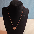 Rose Gold Tone Swan Pendant Stainless Steel Coquette NWT