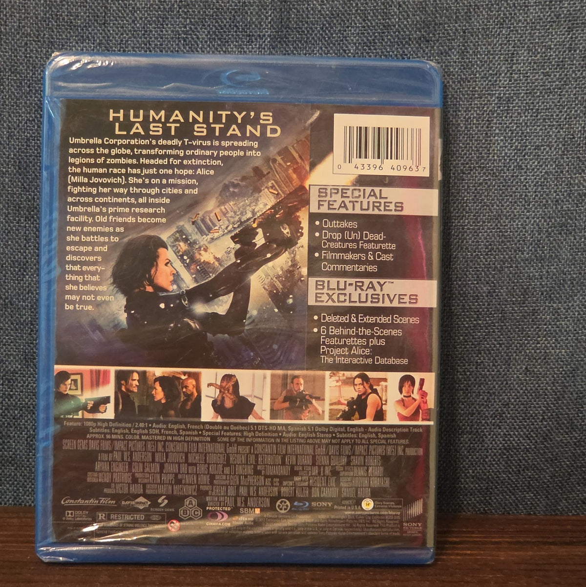 Resident Evil Retribution Blu-Ray Milla Jovovich