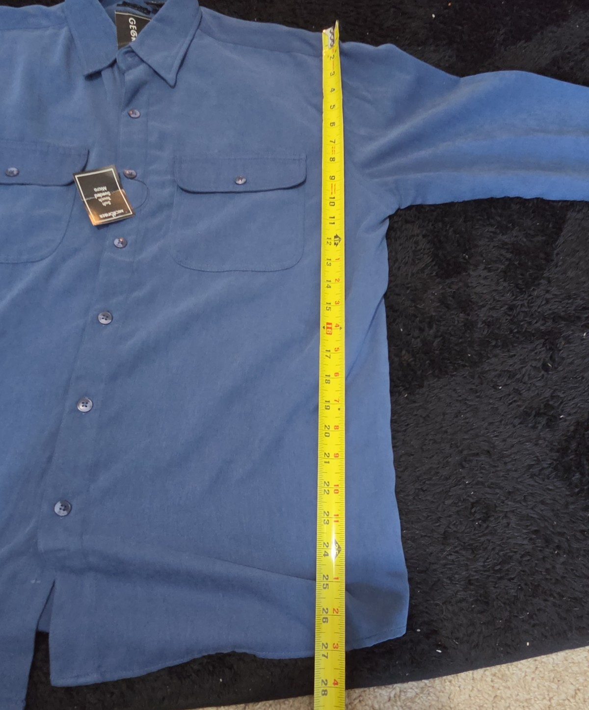 George Sueded Shirt Mens M Blue Long Sleeve Button Up NWT