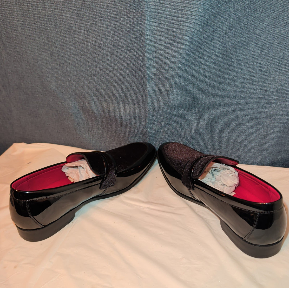 Bruno Marc Men Loafers Size 12 Tuxedo Velvet Patent Black Dress Shoes Slip On