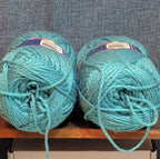 Herrschners Afghan Yarn 2 Ply Teal Acrylic 2 Skein Lot 0036