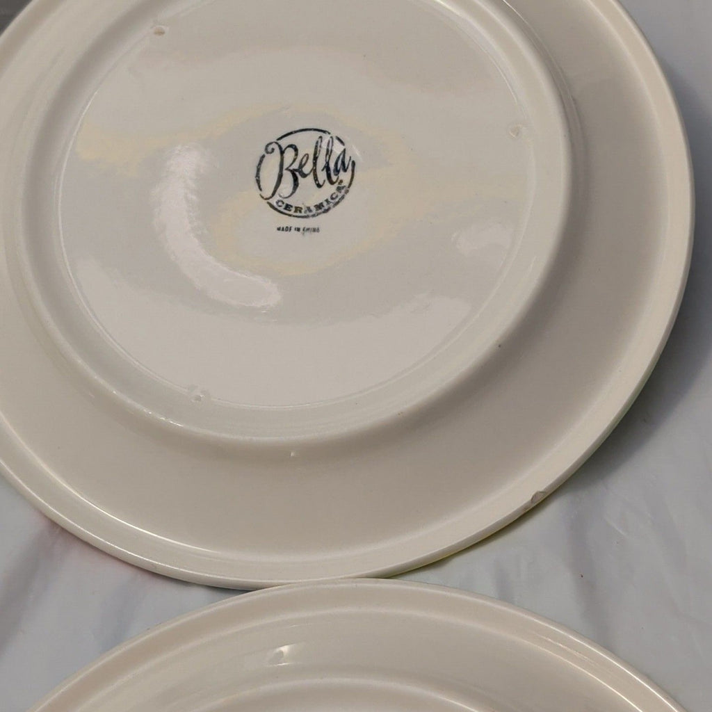 Bella Ceramica Alfresco Fruit Dinner Plates 10 in Hand Painted Set of 7