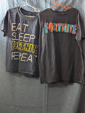 Set Of 2 Fortnite Boys T-Shirts Size L (10-12) Black Graphic Tees Gamer Shirts