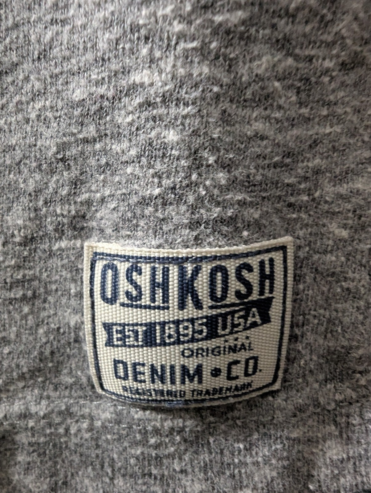 OshKosh B'gosh Boys Shirt Size 7 Henley Raglan Gray Maroon Varsity Stripe