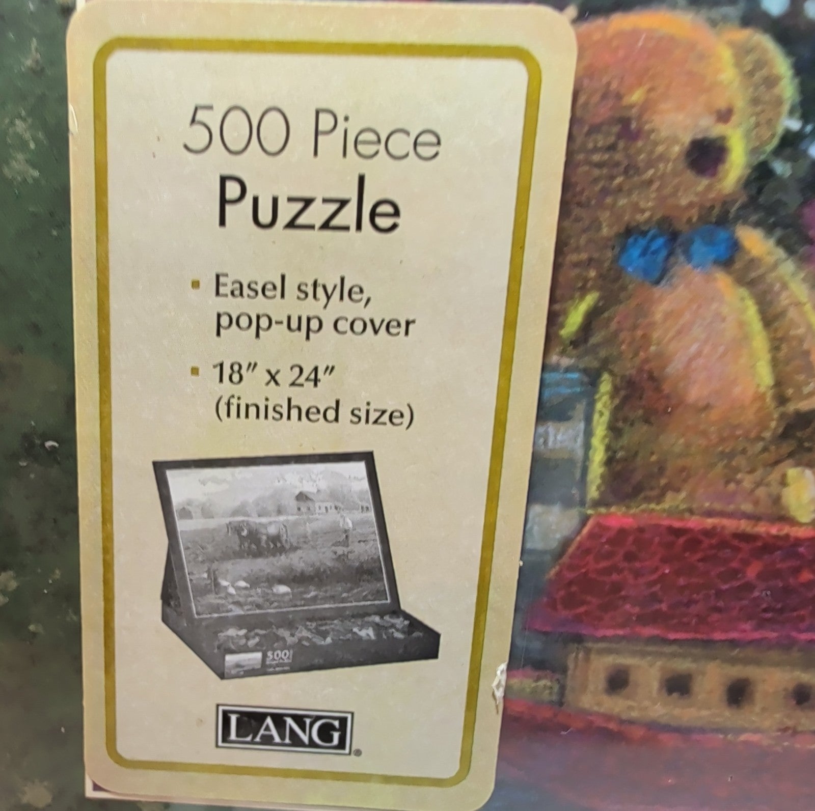 Vintage Lang Christmas Puzzle 500 pc Factory Sealed New Pop Up Easel Box 1982
