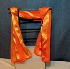 Vintage Orange Striped Scarf Sheer Satin Oblong Rectangular Wrap Retro