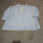 Grand & Greene Blouse Womens XL Speckled Print V-Neck Long Sleeve NWT Shirt