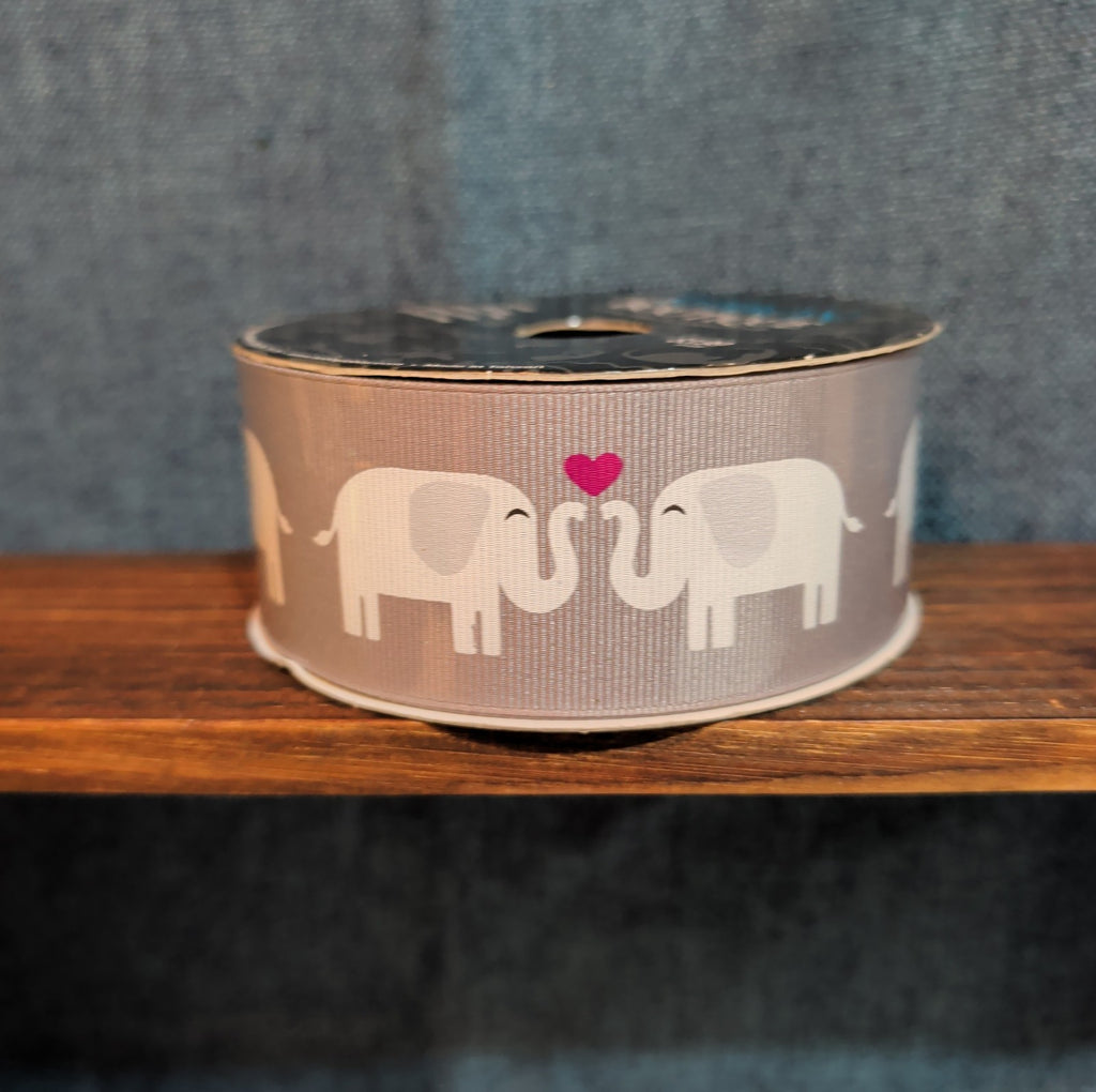 Ribbon Boutique Elephant Heart Grosgrain 1.5 in x 3 yd elephant