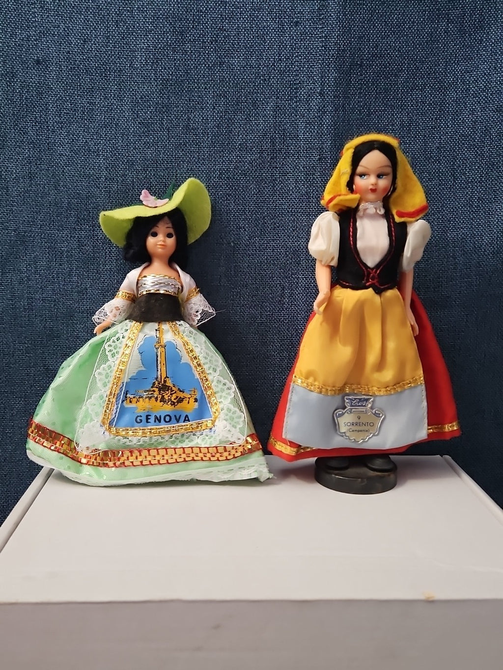 Vintage Italian Souvenir Dolls Pair | Genova & Sorrento | Sleep Eyes