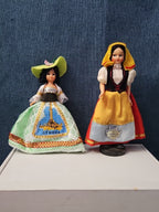 Vintage Italian Souvenir Dolls Pair | Genova & Sorrento | Sleep Eyes