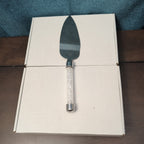 Mr & Mrs Wedding Cake Server Knife Set | Crystal Filled Bling Handle Stainless