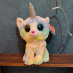 Ty Beanie Boos Heather Uni-Kitty 6" Plush Pastel Rainbow
