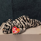 Ty Beanie Baby Blizzard White Tiger 1996 DOB Retired Stuffed Animal MWMT 04163