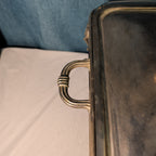 Silver Plated Double Chafer 8 Qt Buffet Server 2 Marinex Glass Pans Lion Feet