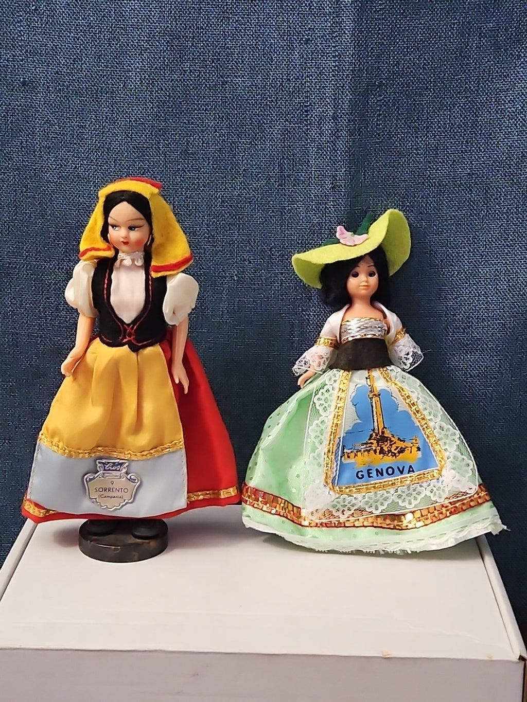 Vintage Italian Souvenir Dolls Pair | Genova & Sorrento | Sleep Eyes