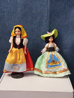 Vintage Italian Souvenir Dolls Pair | Genova & Sorrento | Sleep Eyes