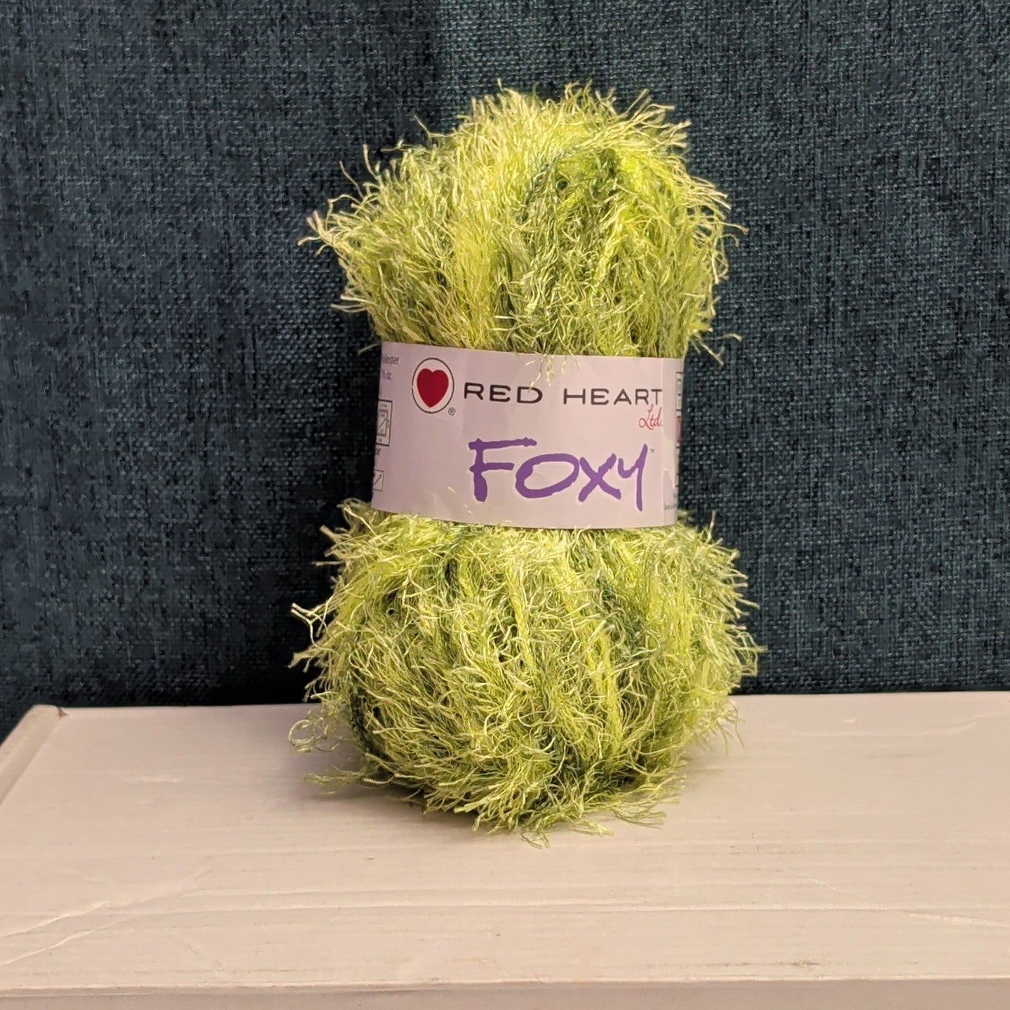 Red Heart Foxy Eyelash Yarn Lime Green