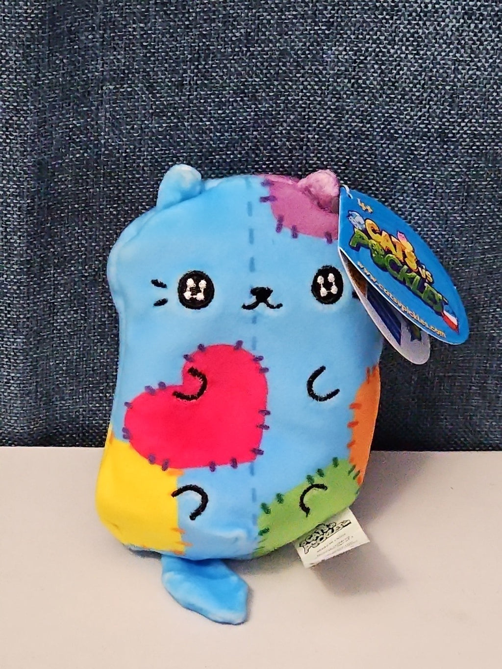 Cats vs Pickles Stitches #503 | Fuchsia Series Bean Plush | Blue Patchy Cat