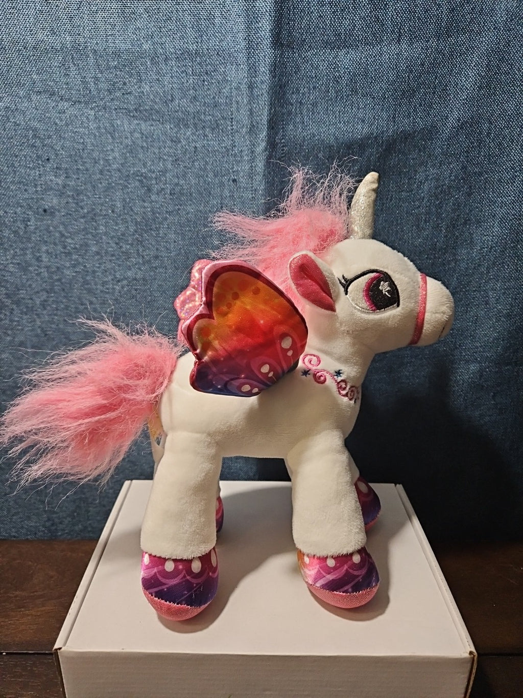 2 Star Eye Unicorn Plush Set | Pink & White Pegasus Stuffed Animals | Shimmer