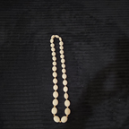 Vintage Cream Lucite Bead Necklace Graduated Flat Oval Disc Chain 32" No Clasp