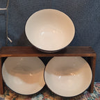 Royal Norfolk Set 3 Ceramic Bowls 6" Black White Dashed Swirl