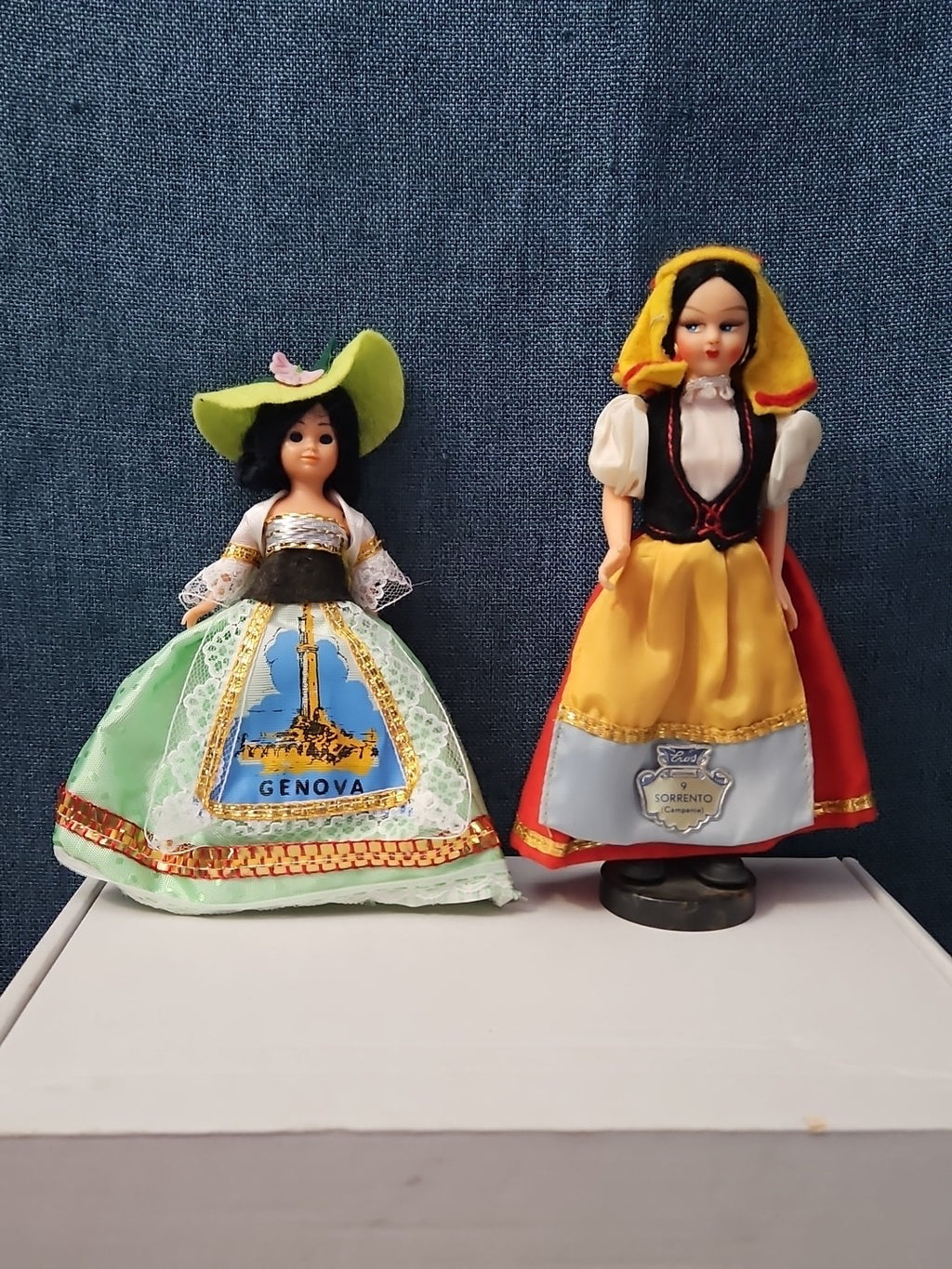 Vintage Italian Souvenir Dolls Pair | Genova & Sorrento | Sleep Eyes