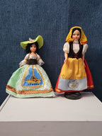 Vintage Italian Souvenir Dolls Pair | Genova & Sorrento | Sleep Eyes