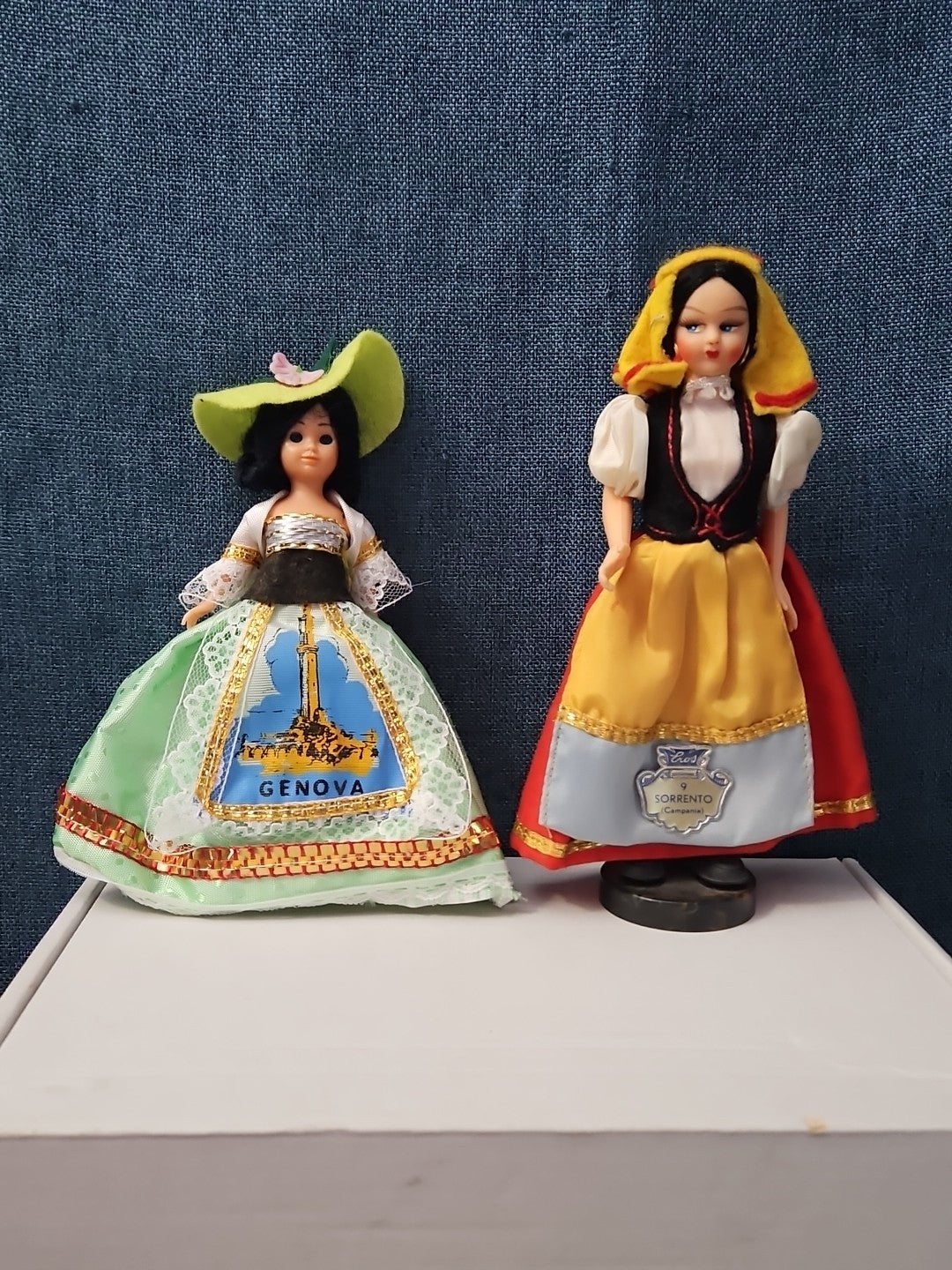 Vintage Italian Souvenir Dolls Pair | Genova & Sorrento | Sleep Eyes