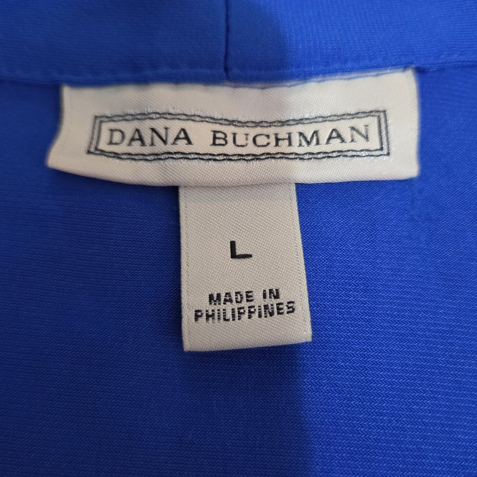 Dana Buchman Draped Neck Blue Sleeveless Top Blouse Gently Used Large