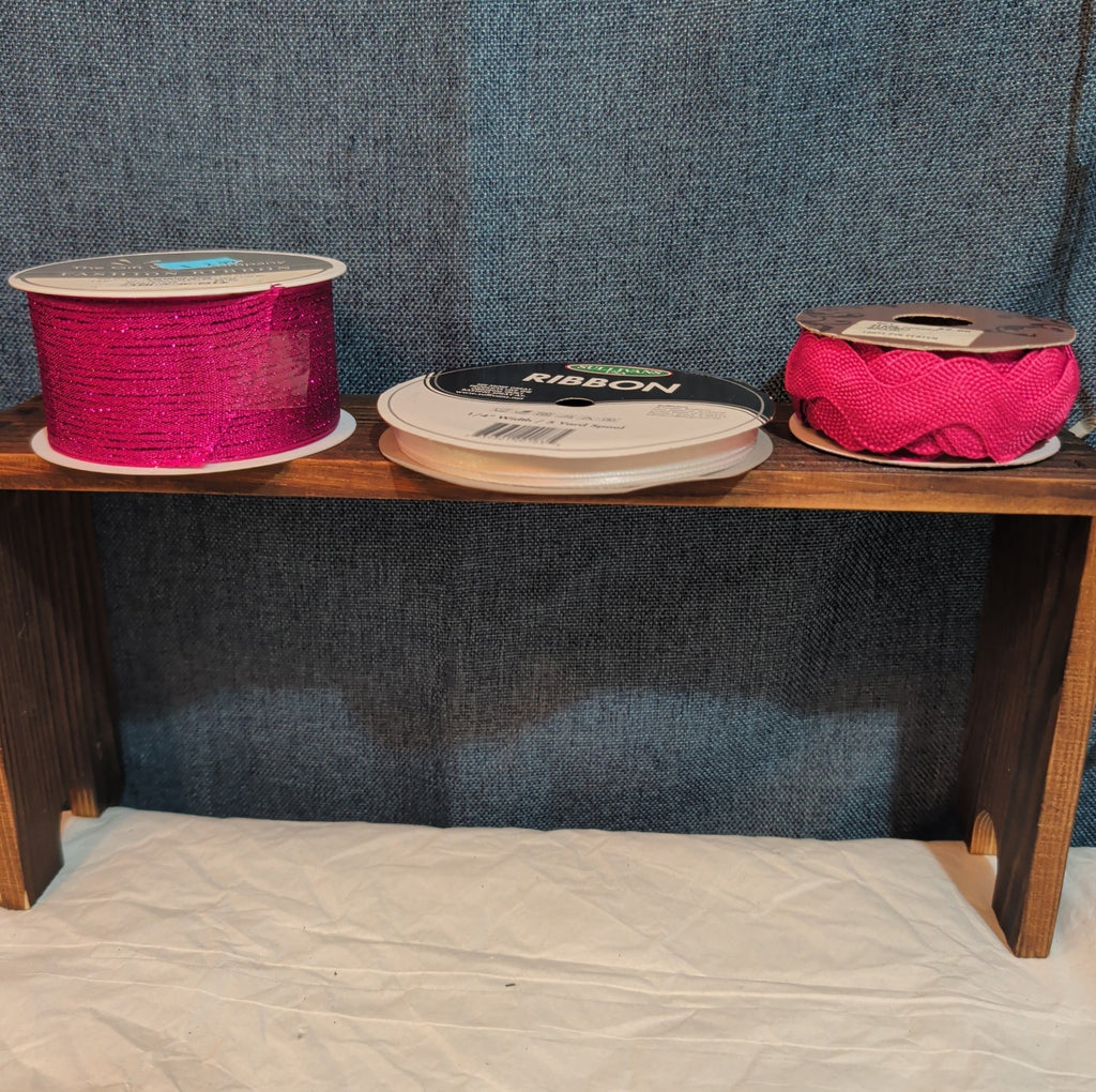 Gift Wrap Co Sullivans Ribbon Trim Lot 3 Fuchsia White Destash
