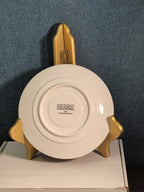 Home Essentials China Saucer Plate White with Gold Rim Individual Replacement