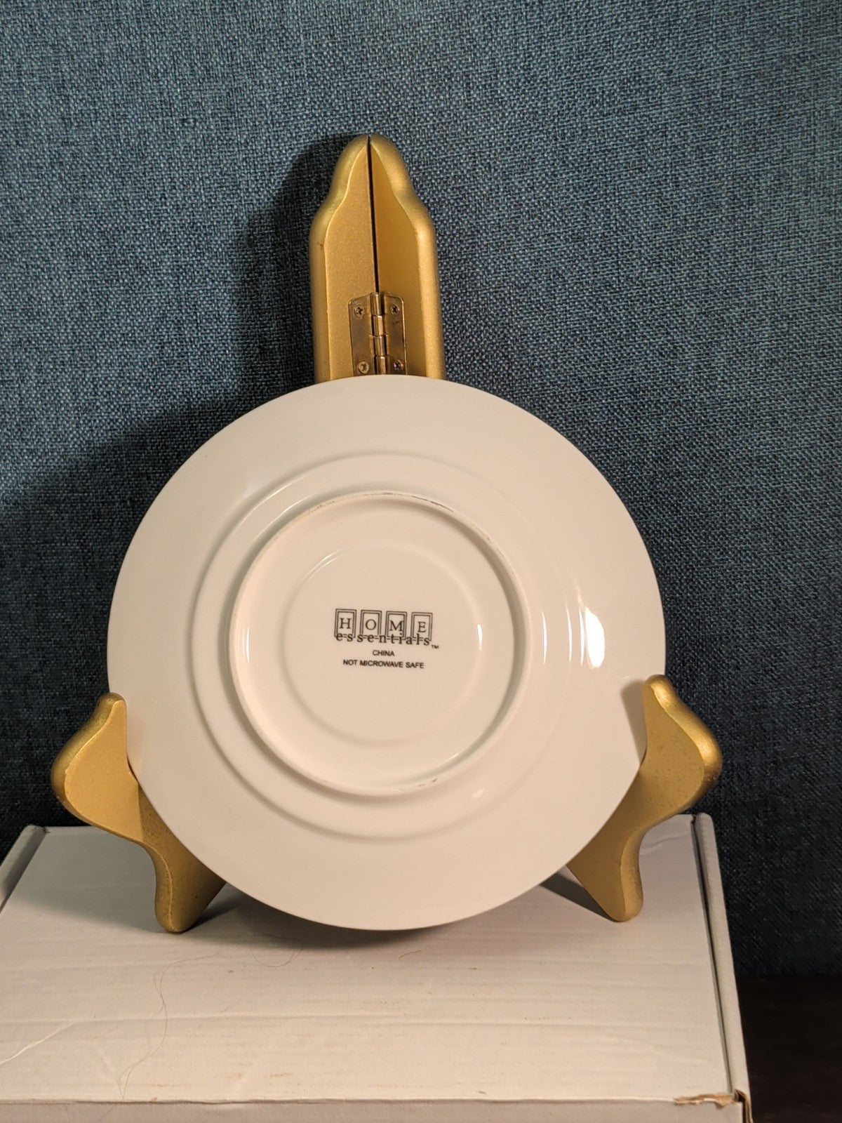 Home Essentials China Saucer Plate White with Gold Rim Individual Replacement