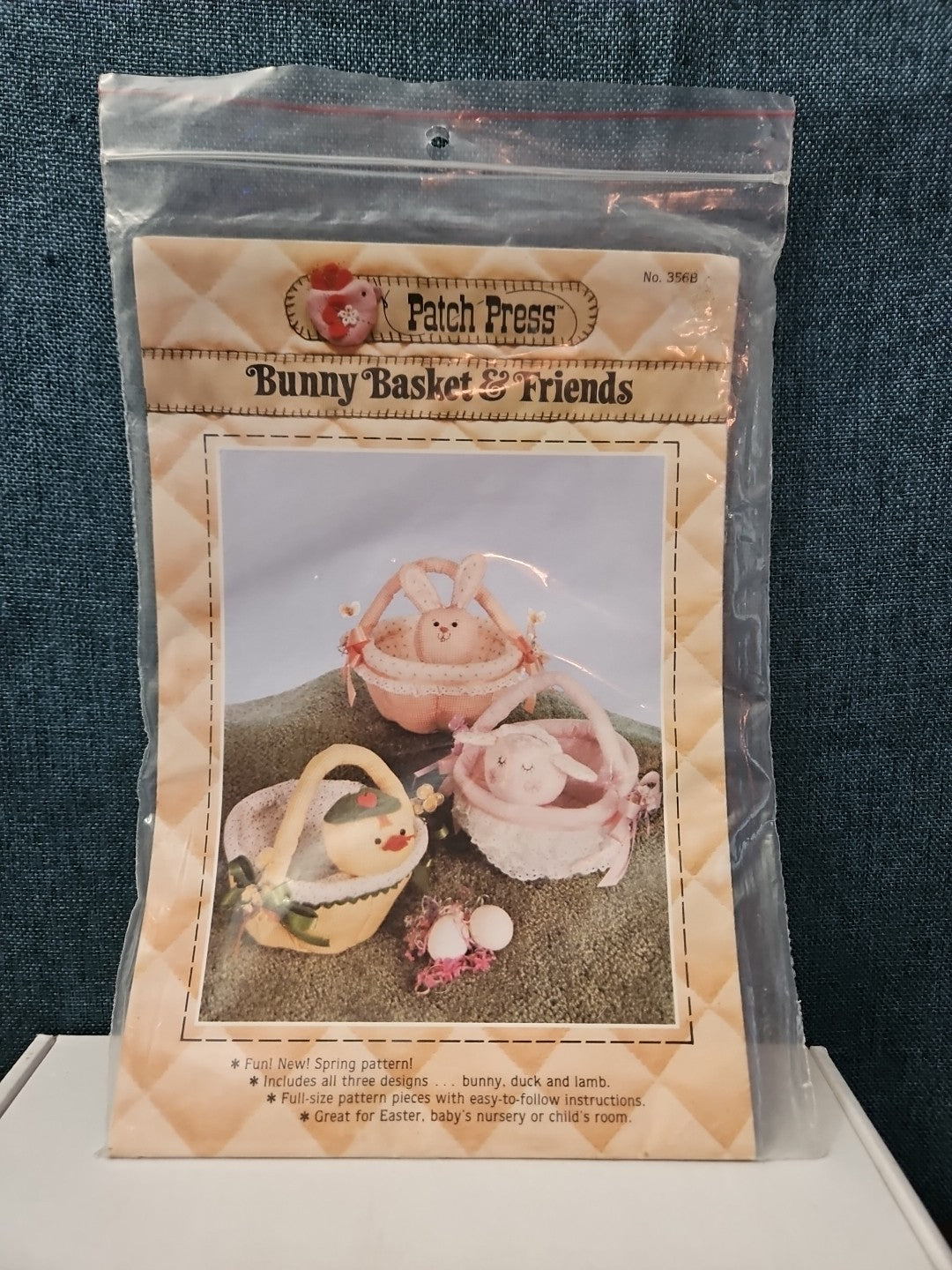 Vintage 1982 Patch Press Pattern 356B| Bunny Basket & Friends