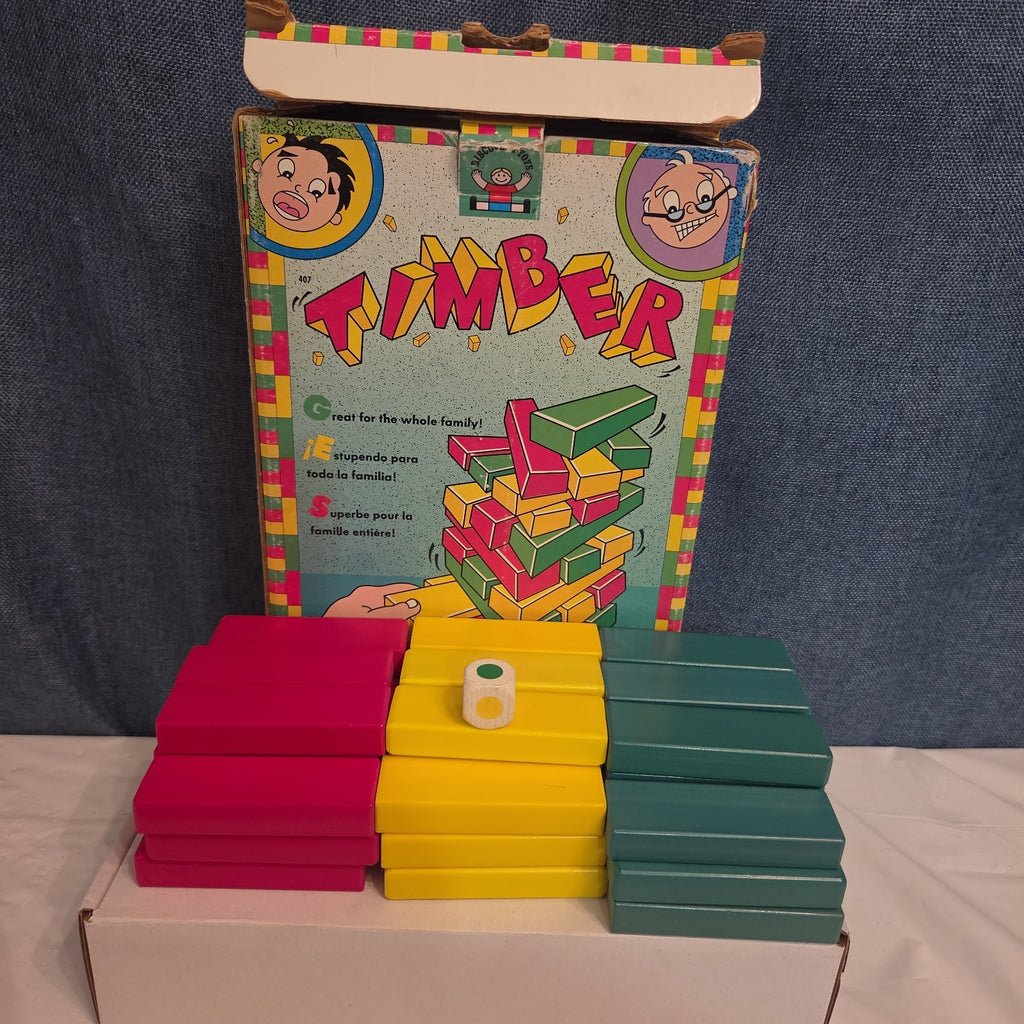Vintage Discovery Toys Timber Wooden Block Stacking Game