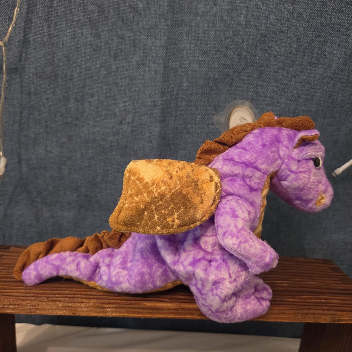 Ty Beanie Baby Legend Purple Dragon Plush Gold Wings 2003