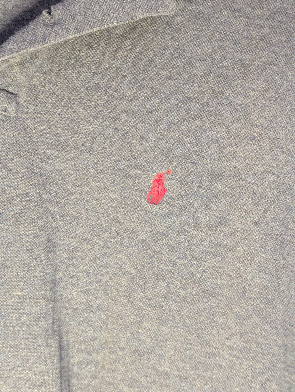 Vintage 90s Polo Ralph Lauren Shirt Men's Large Gray Red Pony Logo Cotton