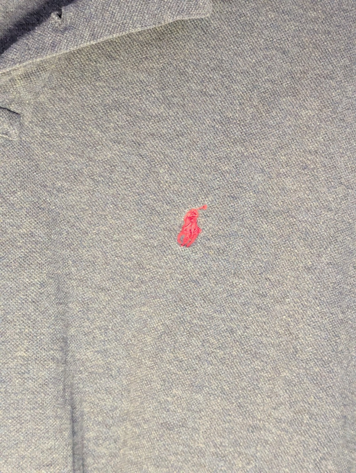 Vintage 90s Polo Ralph Lauren Shirt Men's Large Gray Red Pony Logo Cotton