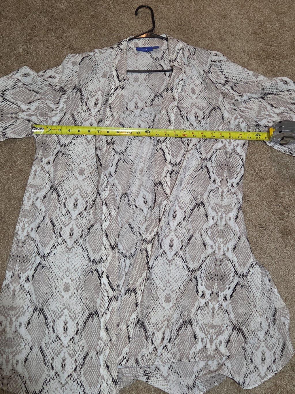 Apt 9 Snakeskin Kimono Cardigan Animal Print Top L/XL Gently Worn RN 73277