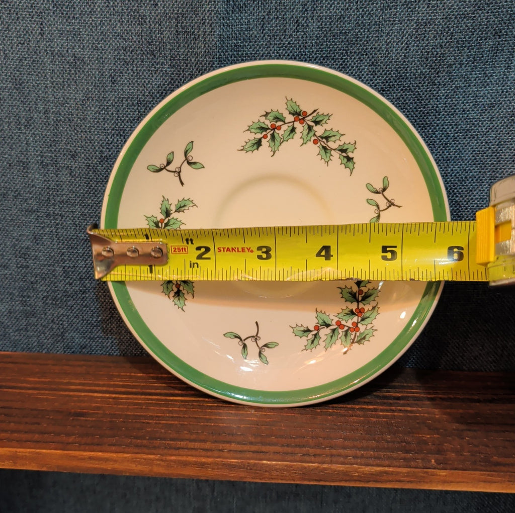 Spode Christmas Tree S3324 England 5.75" Saucers Set 2 Vintage