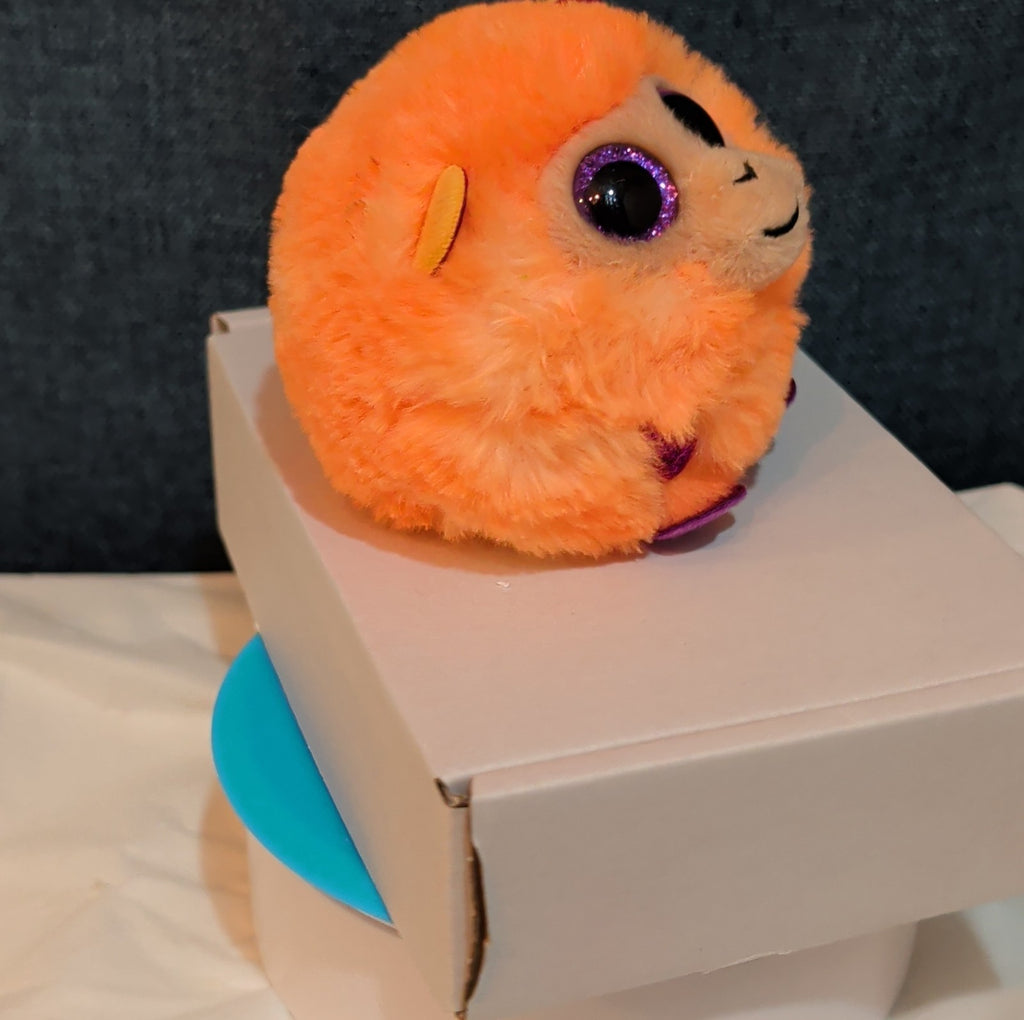 Ty Puffies Coconut The Monkey Plush Toy Orange 3" Glitter Eyes 2021 MWMT