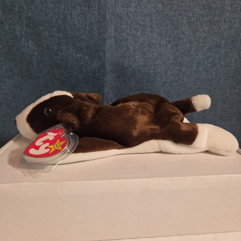 Ty Beanie Baby Bruno Dog Plush Vintage 1997 Bull Terrier Tags Protected