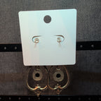 Melody Boho Western Dangle Earrings Gold Tone Black Bead Vintage Vibe